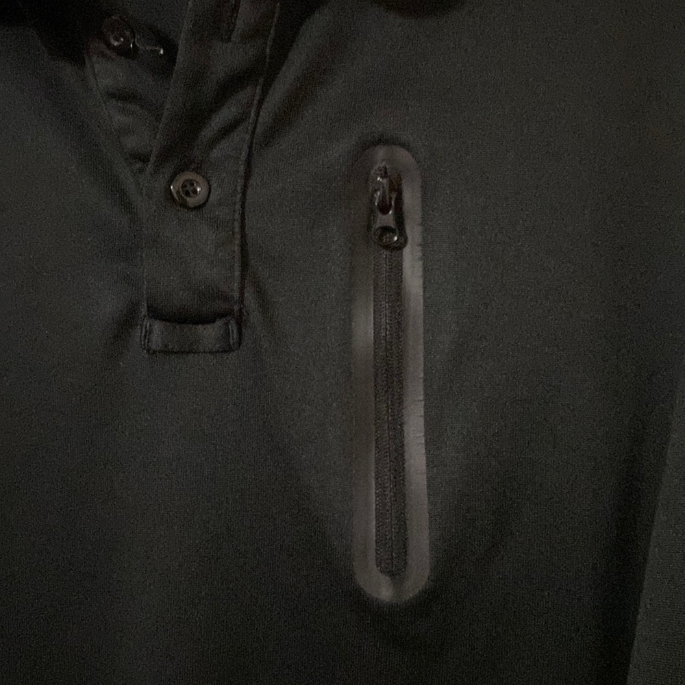 Tactical Polo Shirt Button Neck Chest Pocket Black XXL - Picture 7 of 9